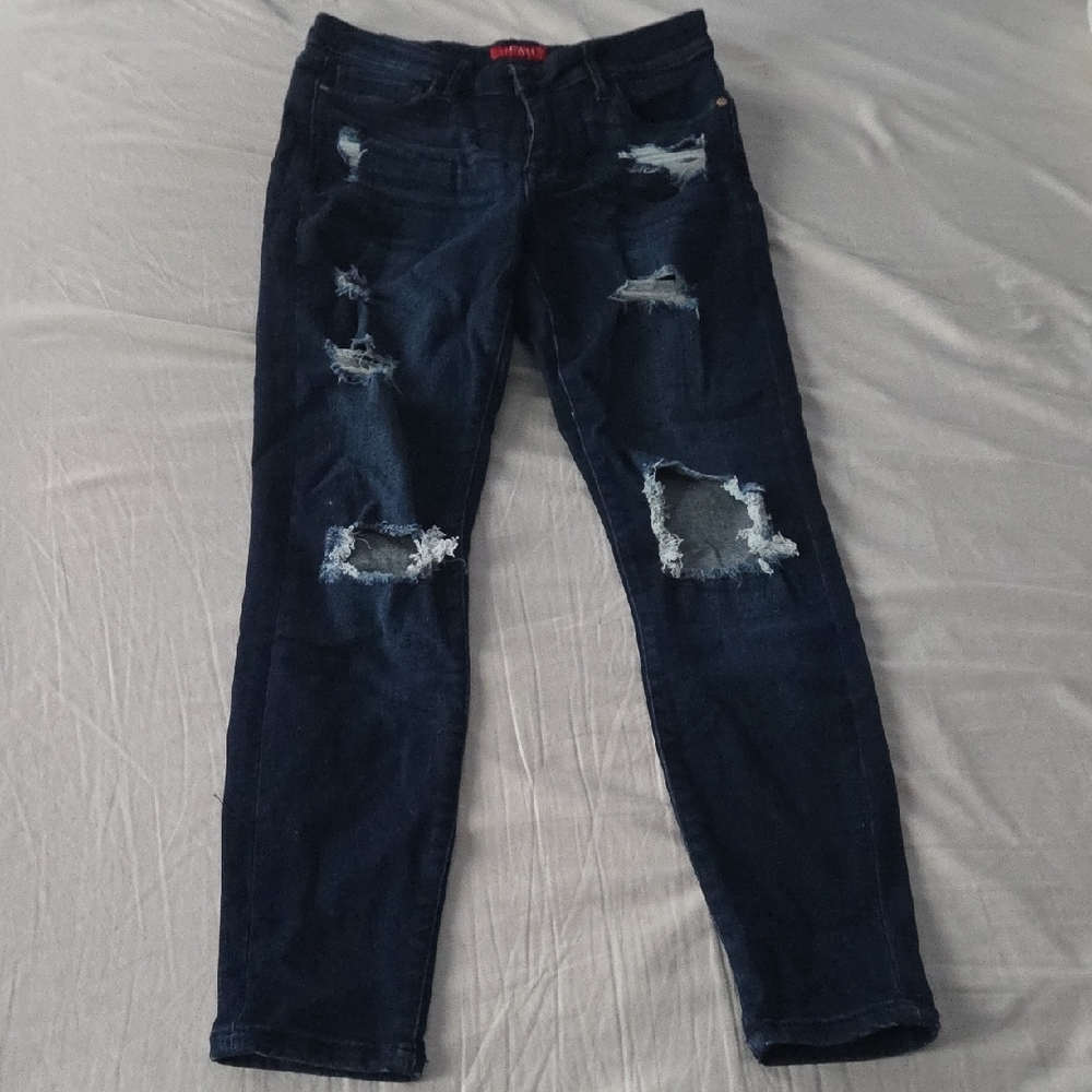 Guess Dark Blue Distressed Skinny Jeans